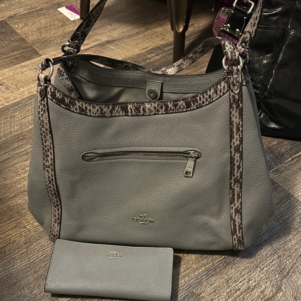Coach Gray Shoulder Bag with Wallet